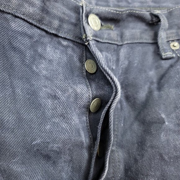 Levis Mens 40 x 31 Jeans 501 XX Button Fly Straight Leg Acid Wash Black - Picture 5 of 9